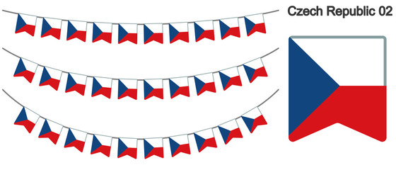 チェコの国旗のガーラーンド　ベクターデータ（bunting garland）