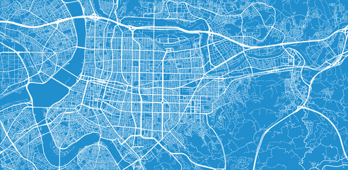 Obraz premium Mapa miasta wektor miejskich Tajpej, Chiny