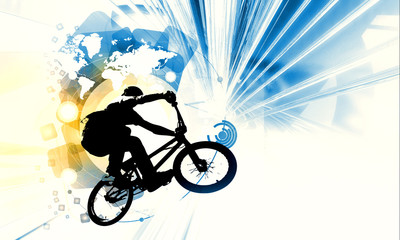 Naklejka na ściany i meble Sport illustration of bmx rider