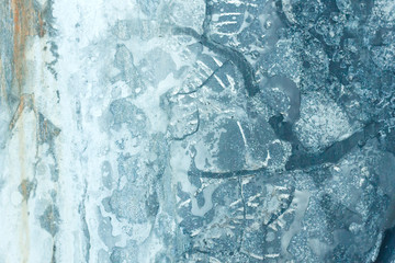 Detail of old blue metal scrap