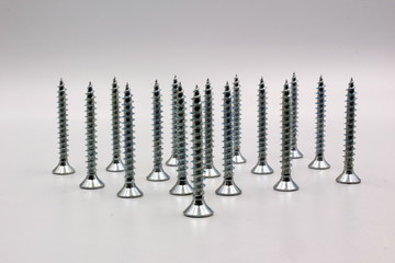 screws on white background