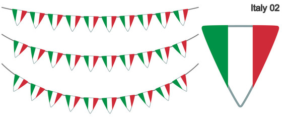 Fototapeta premium イタリアの国旗のガーラーンド ベクターデータ（bunting garland）