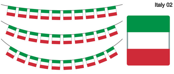 イタリアの国旗のガーラーンド　ベクターデータ（bunting garland）