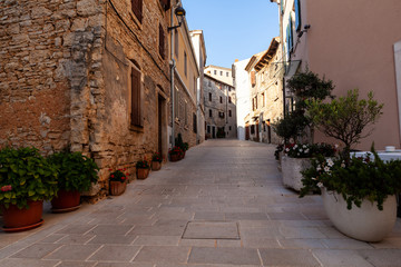 Obraz na płótnie Canvas View of typical istrian alley in Villa - Bale, Croatia
