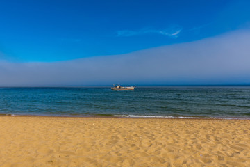 Beautiful view of Lake Baikal on a clear summer day from the shore of Olkhon Island