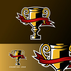 gold champion trophy sport esport logo template © Esport Addicts