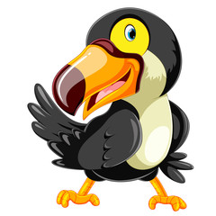 cute toucan cartoon with good posing