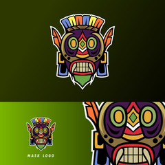 colorful primitive mask mascot sport esport logo template