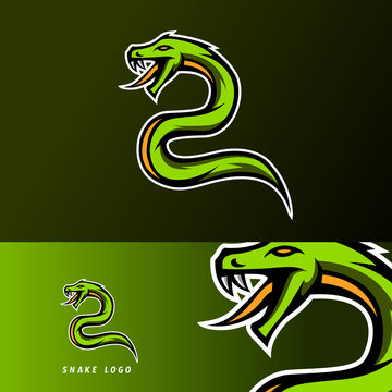 green snake viper pioson mascot esport logo