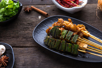 Maha set on a black plate