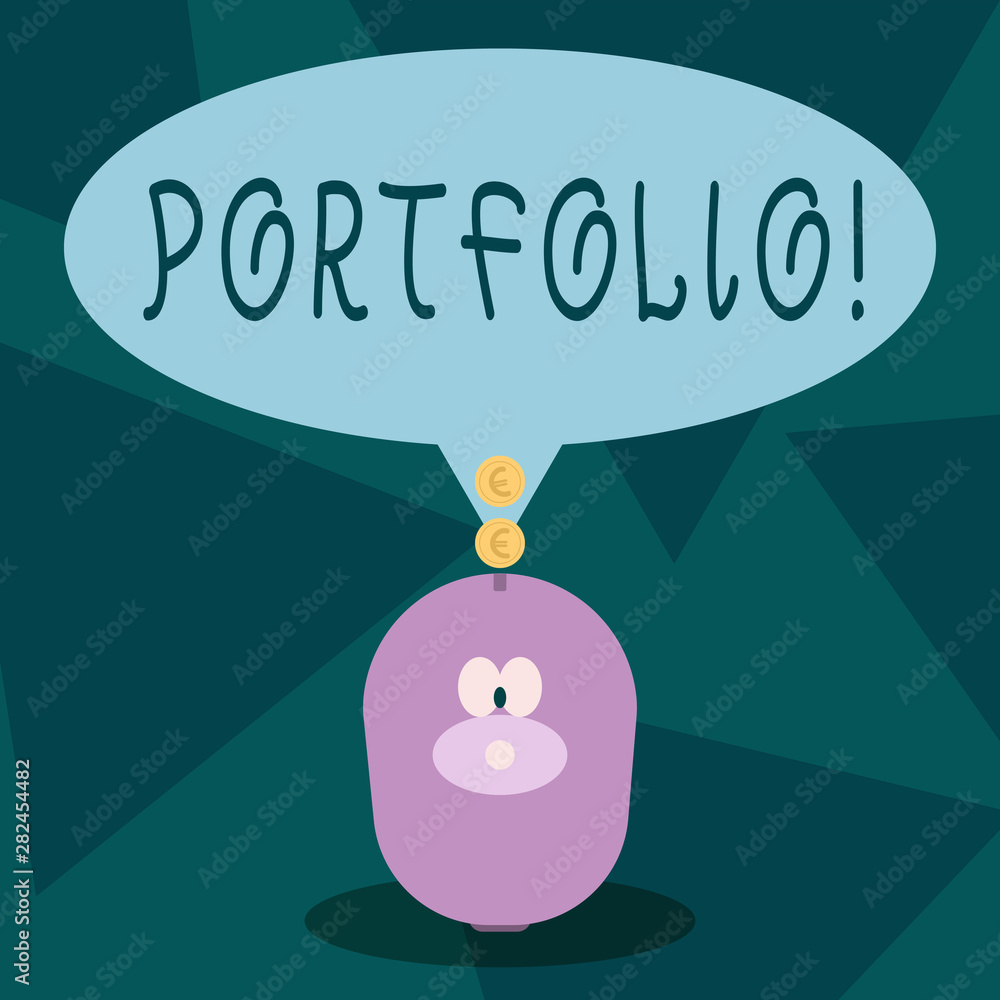 Poster writing note showing portfolio. business photo showcasing examples of work used to apply for a job c