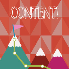 Handwriting text Content. Concept meaning Website containing exclusive and containing rich information