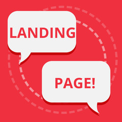Conceptual hand writing showing Landing Page. Business photo text Website accessed by clicking a link on another web page
