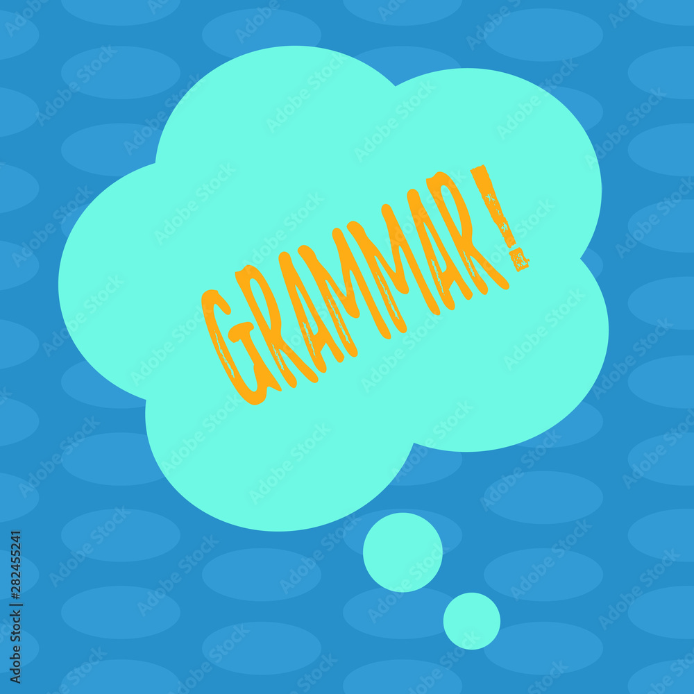 Poster word writing text grammar. business concept for system and structure of a language correct proper wr