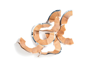 Makeup pencil wooden cuttings.