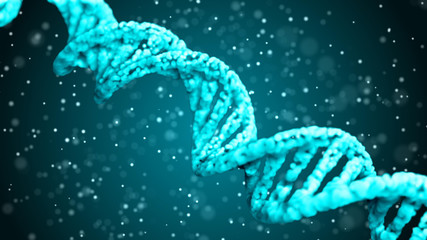 DNA. Abstract 3d polygonal wireframe DNA molecule helix spiral. Medical science background.