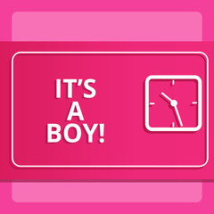 Writing note showing It S A Boy. Business photo showcasing Expecting a male baby cute blue colors a lot of car toys