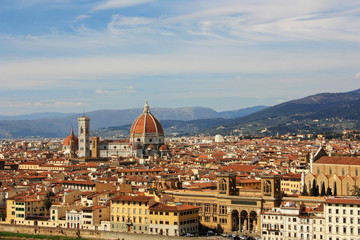 Fototapeta na wymiar View of the medieval city of Florence, Italy