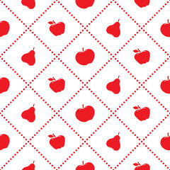 Apples and pears juicy fruit. Seamless pattern.