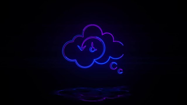 Precognition in neon effect mp4 video on dark background