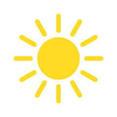 Summer sun icon isolated on the white background