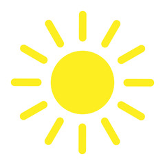 Summer sun icon isolated on the white background