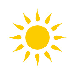 Summer sun icon isolated on the white background