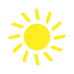 Summer sun icon isolated on the white background