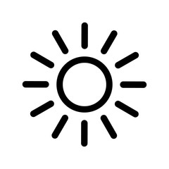 Summer sun black icon isolated on the white background