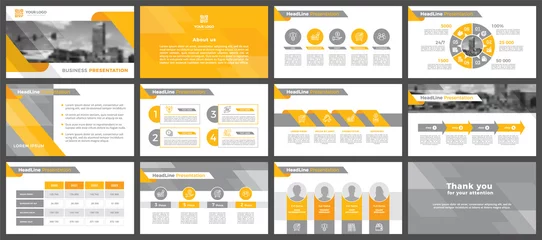 Fotobehang Presentation templates, corporate. Elements of infographics for presentation templates. Annual report, book cover, brochure, layout, leaflet layout template design. © M-STUDIO