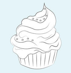 Coloring book cupcake