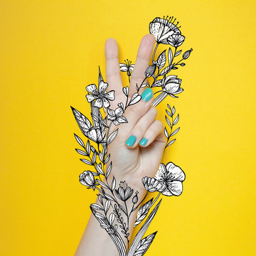 Floral Peace Sign