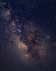 Details of the Milky Way with visible nebulae clouds