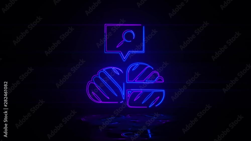 Poster neural in neon effect mp4 video on dark background