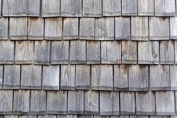 Wooden clapboards on a housewall