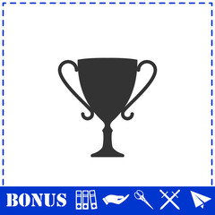 Cup trophy icon flat