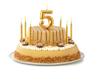 Festliche Torte mit goldenen Kerzen - Nummer 5