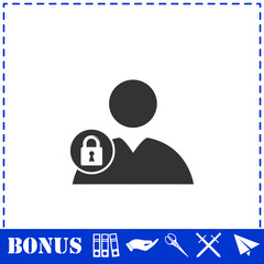 Block user icon flat
