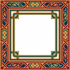 Colorful ethnic patterned background. Arabesque vector ornament