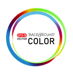 Bright colored circle, abstract round frame drawn with colored lines, space for text.