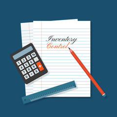Inventory document with pencil 