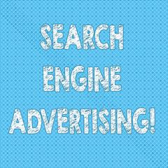 Writing note showing Search Engine Advertising. Business photo showcasing method of placing an online advertisements Seamless Polka Dots Pixel Effect for Web Design and Optical Illusion
