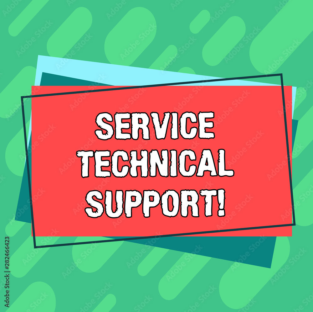 Poster word writing text service technical support. business concept for services that entities provide to 