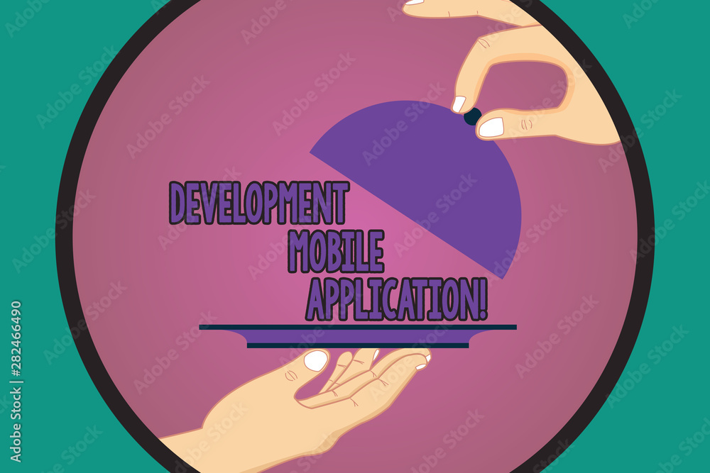 Poster text sign showing development mobile application. conceptual photo writing software for digital devi