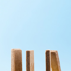 Wafer biscuits with blue copy space