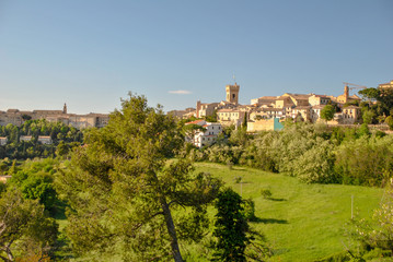 Fototapeta na wymiar Recanati town view from the infinity hill