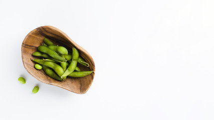 Green peas with copy space background