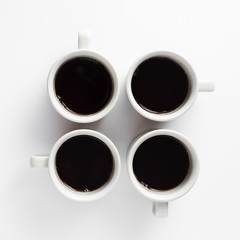 Minimalistic design with mugs of coffee
