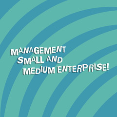 Text sign showing Management Small And Medium Enterprise. Conceptual photo SME controlling quality warranty Quarter Circle Halftone Blank Space for Poster Presentations Web Design
