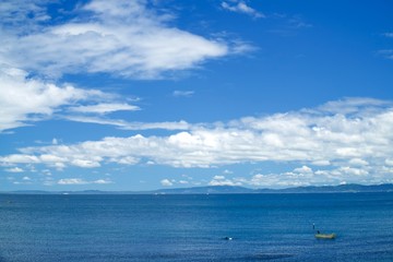 金田漁港から海を望む